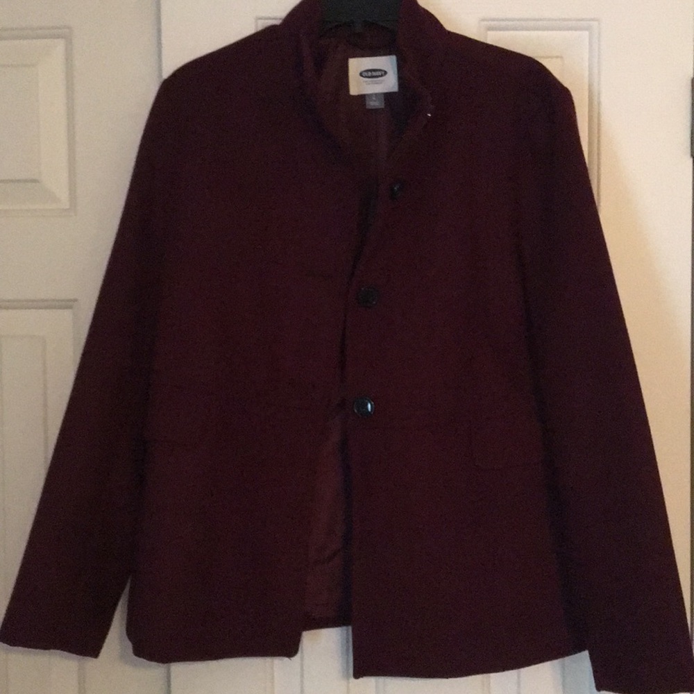 Burgundy pea coat!